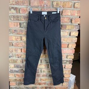 FRAME Denim Le High Straight Film Noir Cropped Jeans